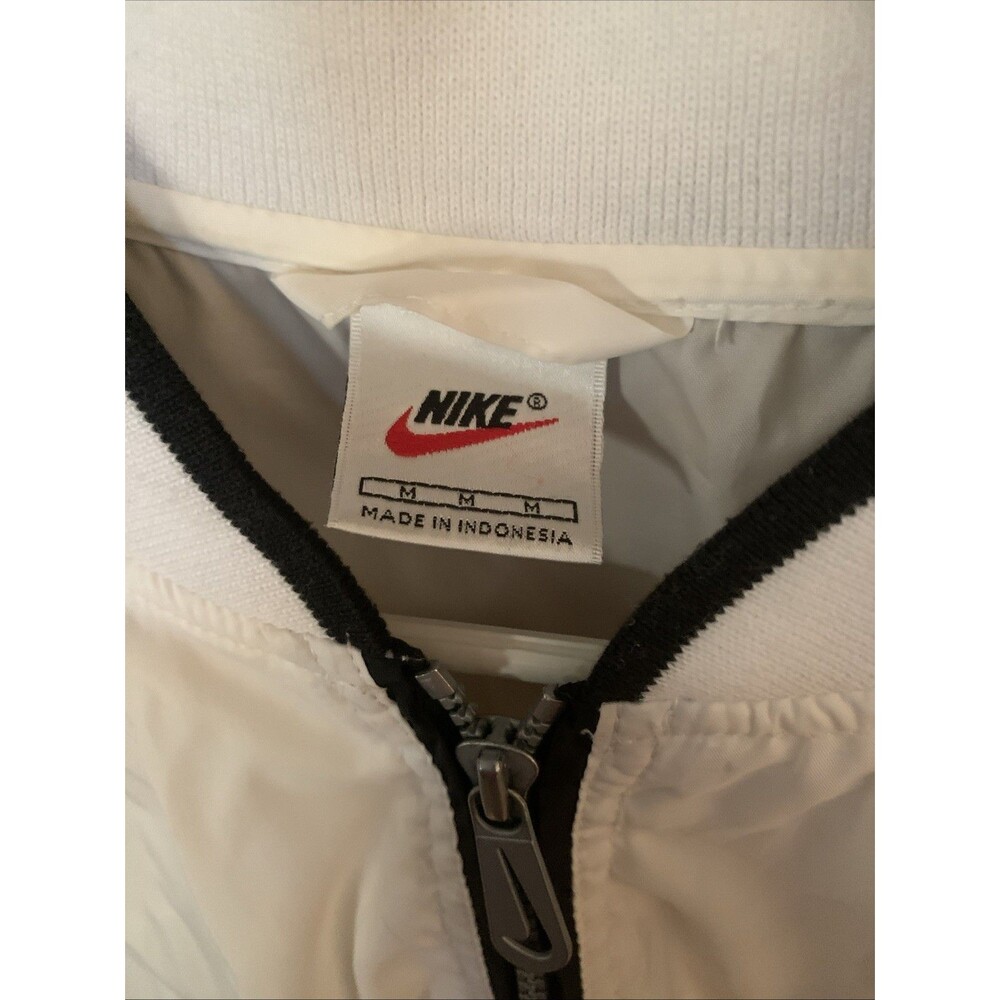 Vintage Nike Center Swoosh Windbreaker Jacket M Lime Green White Y2K - Picture 4 of 8